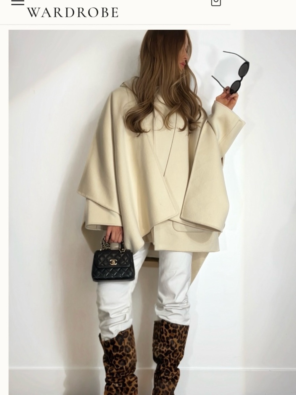 Zara Cream Draped Cape Jacket